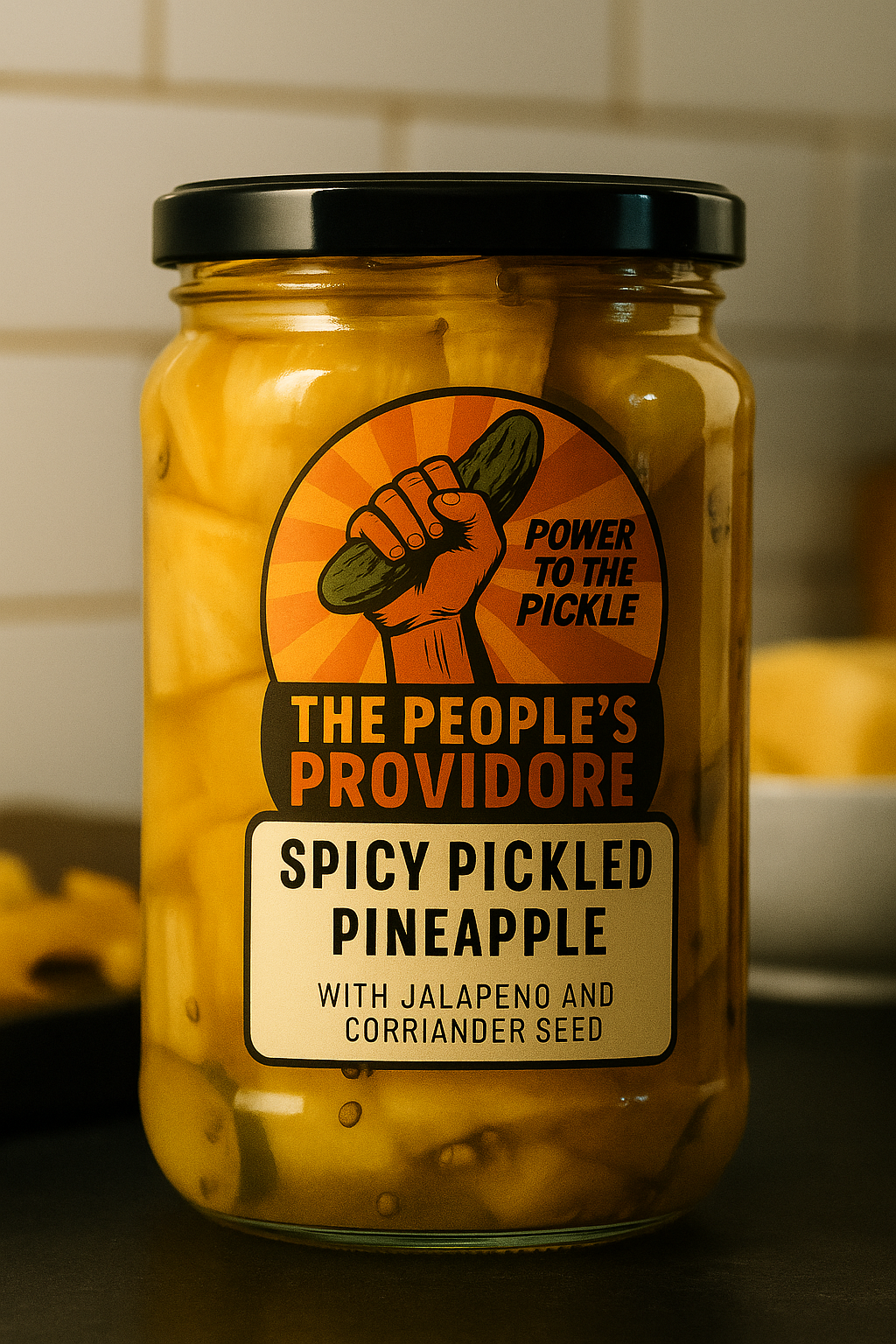 Spicy Pickled Pineapple with Jalapeno
