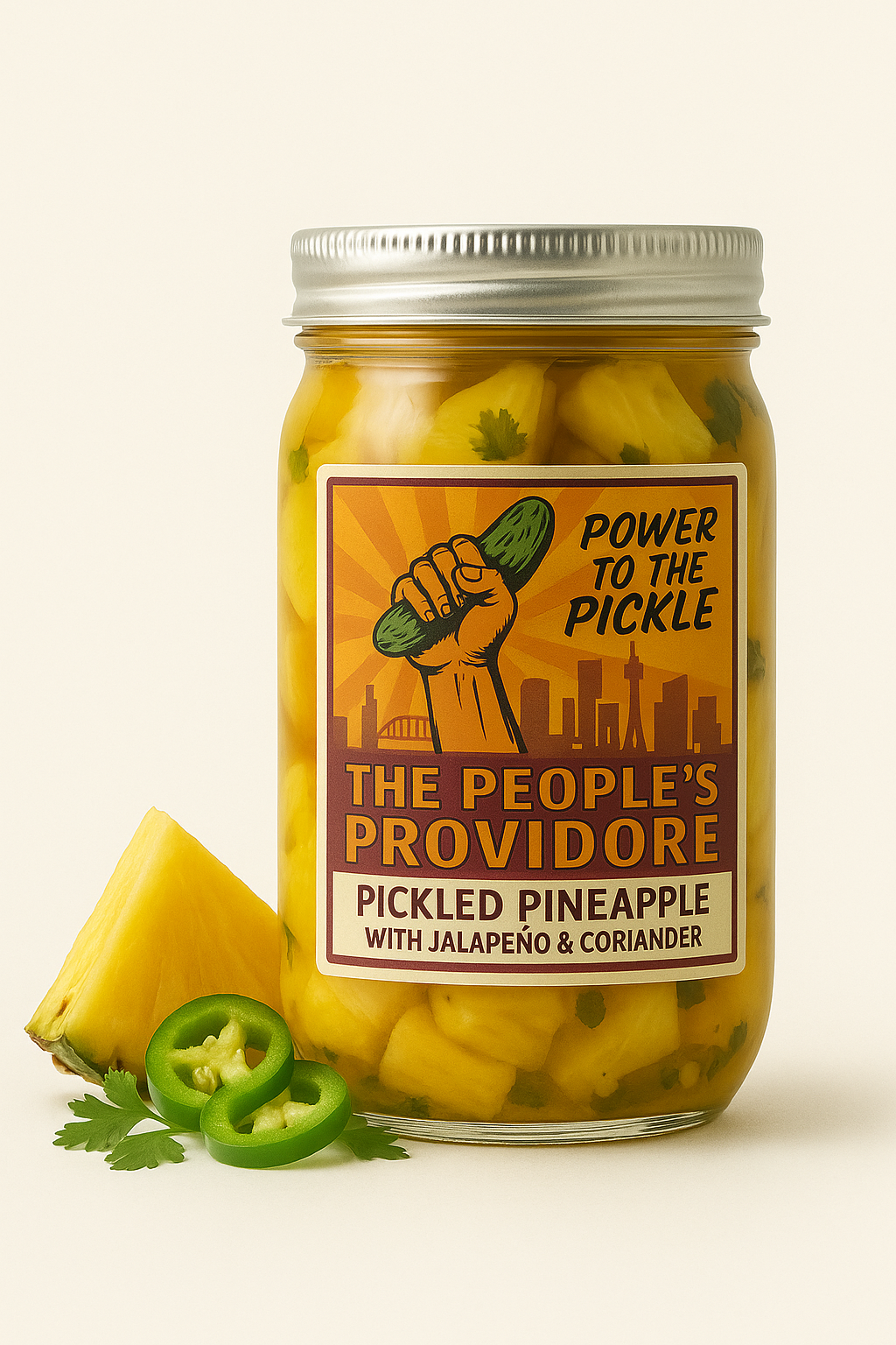 Pickled Pineapple with Jalapeno and Corriander